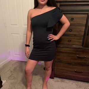 Off the shoulder green dress